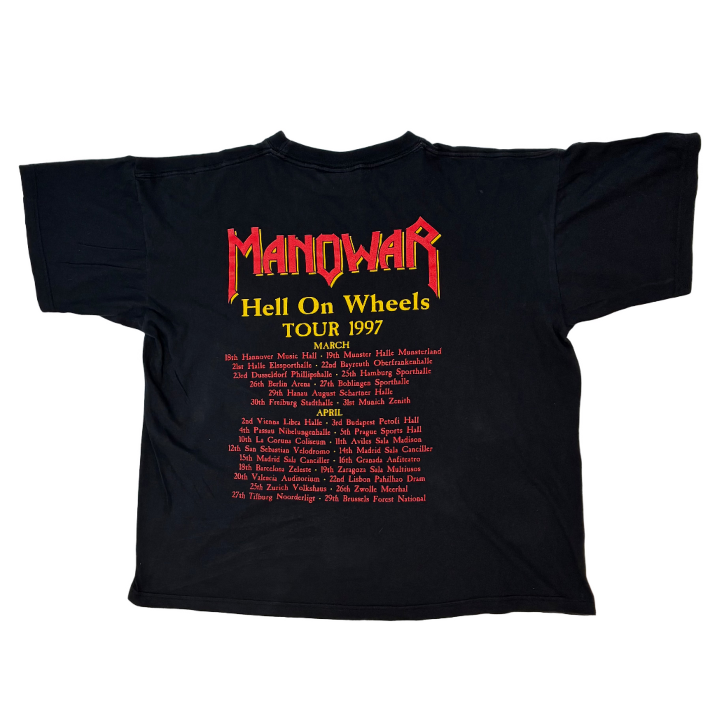 Manowar 1997 'Hell On Wheels Tour' T-Shirt